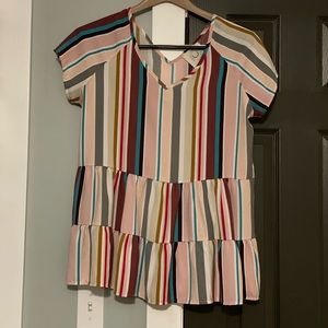 Boutique flared striped tunic